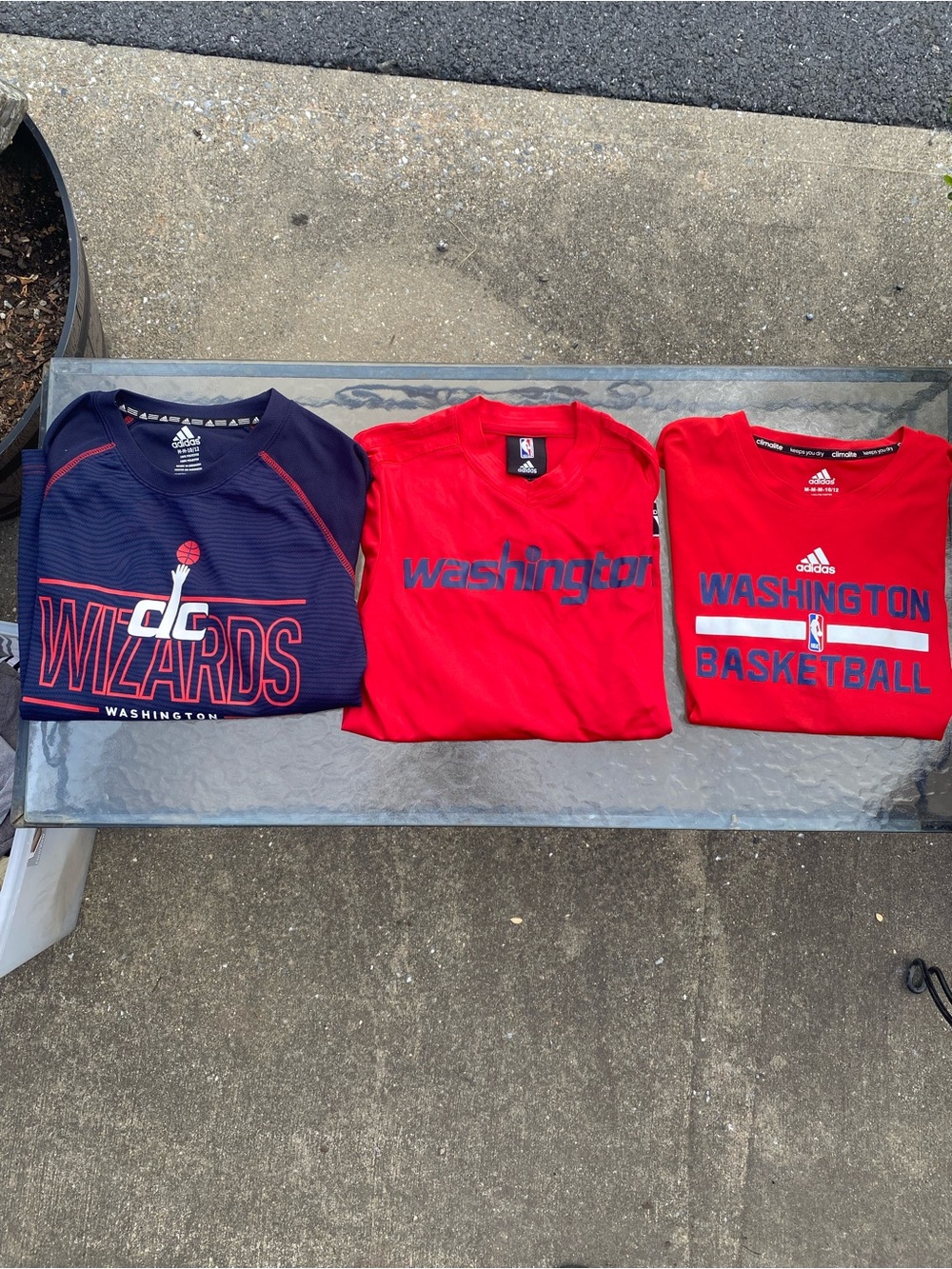 adidas Kids Washington Wizards/NBA Red and Navy Short Sleeve Tees - 3 Pack